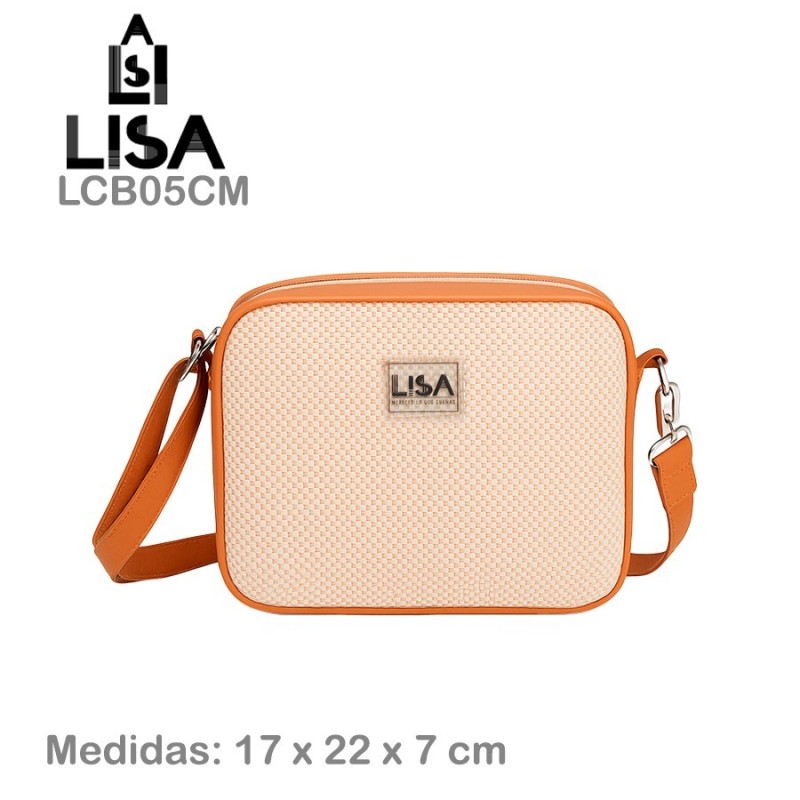 Bandolera  combinada en Rafia Lisa