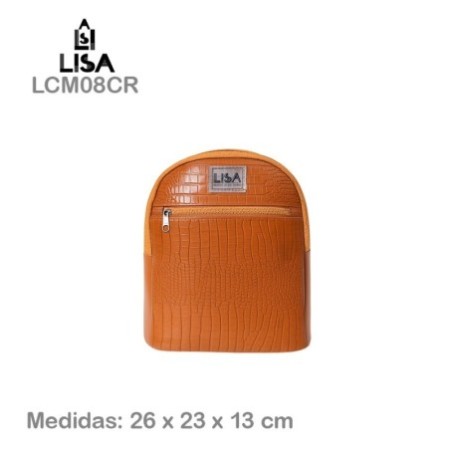 Mochila Mediana Croco Lisa