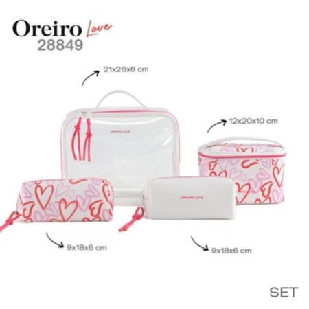 Portacosmeticos Set x4 Las Oreiro Love