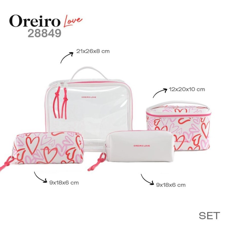 Portacosmeticos Set x4 Las Oreiro Love