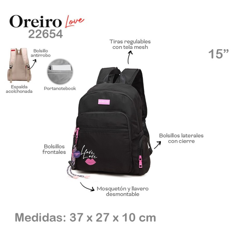 Mochila Las Oreiro Love 15"