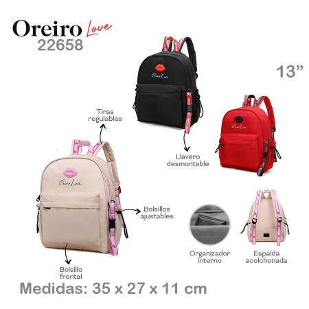 Mochila Las Oreiro Love 13"