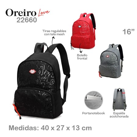 Mochila Las Oreiro Love 16"
