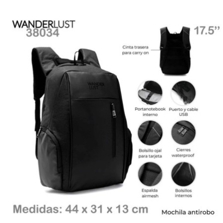 Mochila Antirobo Wanderlust