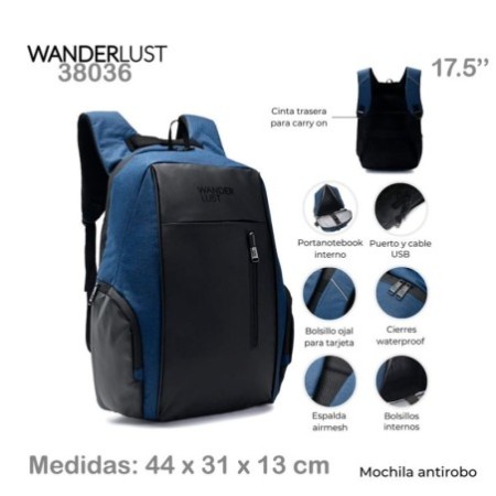Mochila Antirobo Wanderlust